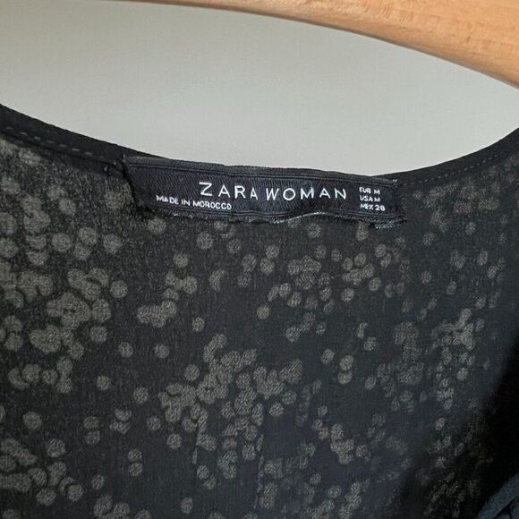 Zara Mixed Print Maxi Dress Floral Flounce Romantic Feminine Asymmetrical Flowy - Picture 6 of 10